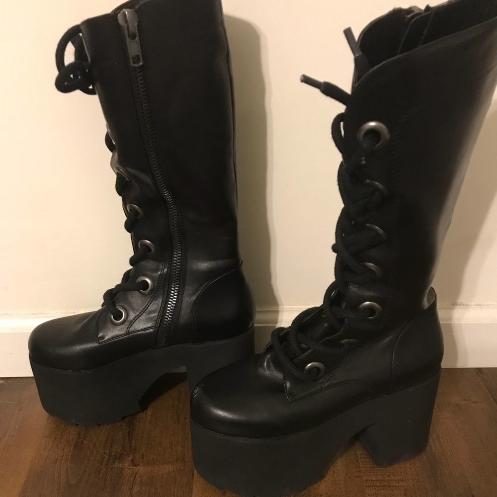Thick Black Platform Boots